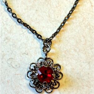 Red/Siam Swarovski Crystal Necklace -NWT